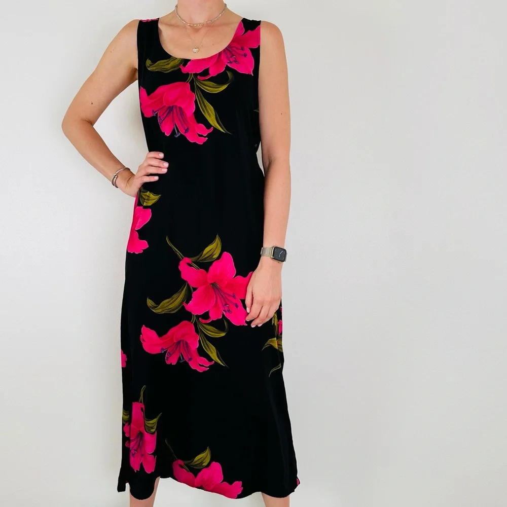 Vintage Connie Choi floral slip on lightweight midi dress - Picture 1 of 10